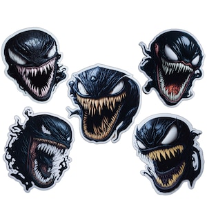 venom stickers, venom clipart, venom png bundle, 5 pcs sticker, instant download