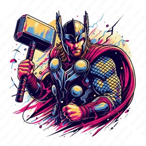 Thor clipart, Thor png, super hero clipart, super hero splash design, transparent background, instant download