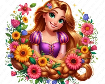 Rapunzel clipart, Princess Rapunzel png, Tangled clipart, Tangled png, instant download
