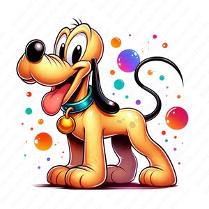pluto cute clipart, pluto png, cute dog design, cartoon character, instant download