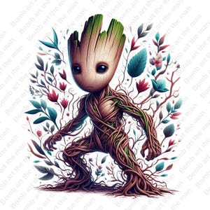Groot clipart, Groot lindo png, Guardianes de la Galaxia png, diseño transparente, descarga instantánea