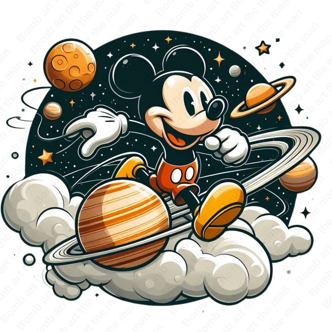 Mickey Mouse Space Clipart, Cute Mickey Png, Mickey Mouse Png, Instant ...