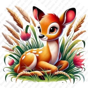 bambi png, bambi deer clipart, cute bambi, high quality design