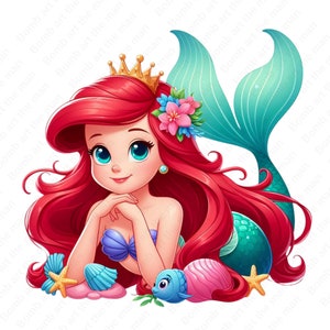 Little Mermaid clipart, Princess Ariel png, The Little Mermaid png, instant download