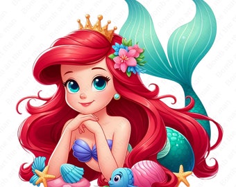 Little Mermaid clipart, Princess Ariel png, The Little Mermaid png, instant download