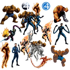 The Fantastic Four png bundle, Fantastic Four clipart set, Super heroes png, instant download