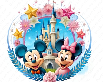 Mickey and Minnie clipart, Mickey Mouse png, Minnie Mouse png, instant download