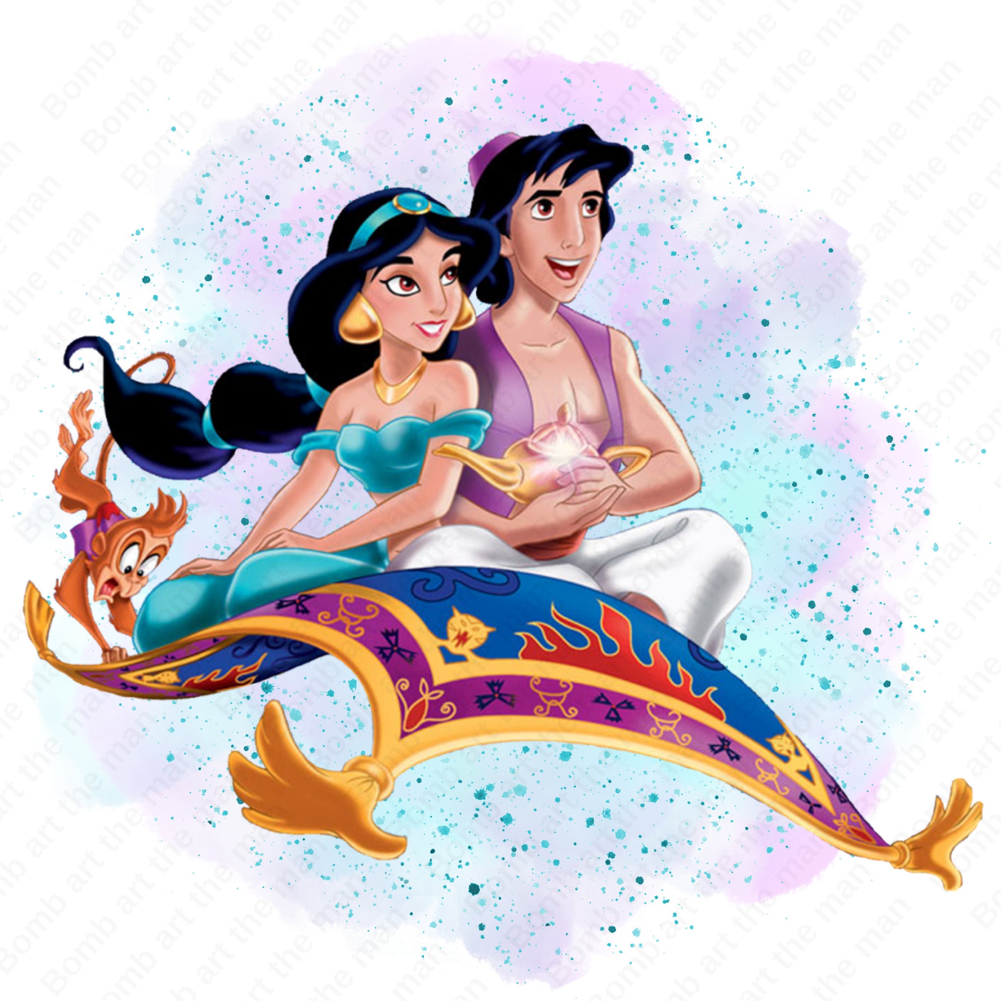 Aladdin en prinses jasmijn png, aquarel achtergrond, prinses jasmijn  clipart, aladdin clipart, instant download - Etsy België, image size:2040x2040