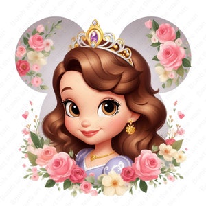 Princess Sofia clipart, Princess Sofia png, mouse ear design, instant download