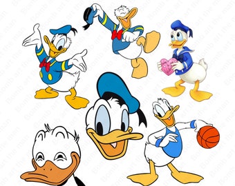 pacchetto png donald duck, set di clipart donald duck, cartoon png, download istantaneo