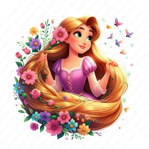 Tangled clipart, Rapunzel png, Tangled png, Rapunzel clipart, Princess rapunzel png, instant download