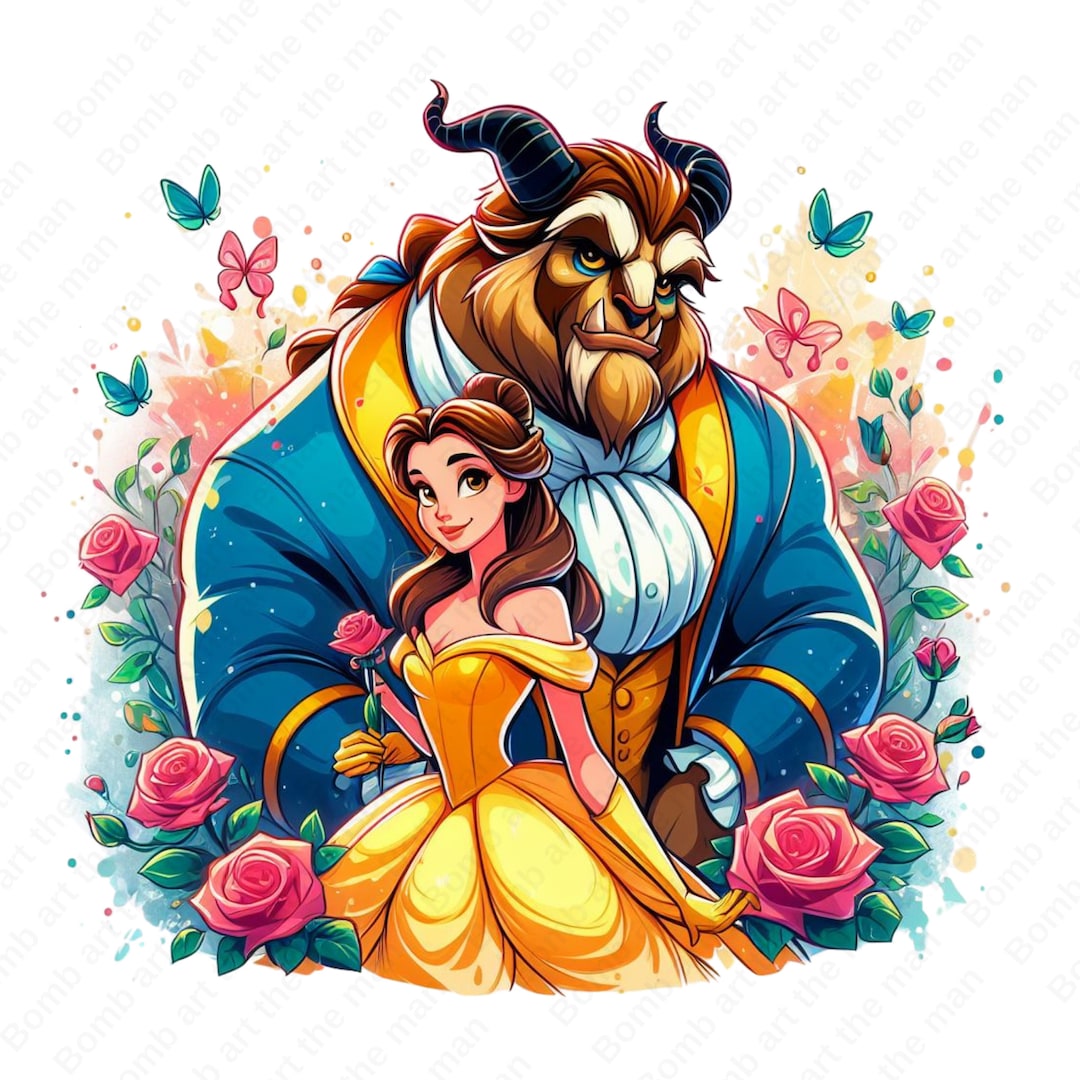 Beauty and the Beast Cute Clipart, Princess Belle Png, Cartoon Clipart ...