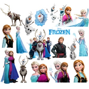 Frozen png bundle, frozen clipart set, elsa png, anna png, olaf png, instant download