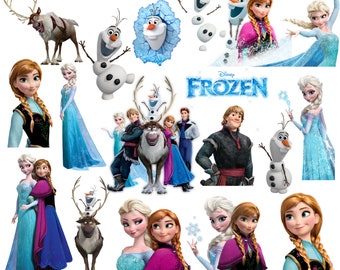 Frozen png bundle, frozen clipart set, elsa png, anna png, olaf png, instant download