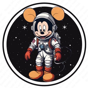 Mickey Mouse astronauta clipart, Mickey Mouse png, lindo ratón png, descarga instantánea