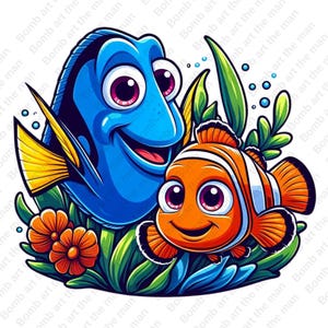 Findet Nemo Clipart, Nemo und Dory png, transparentes Design, sofort-Download