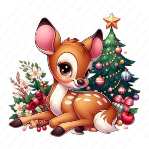 Cute Bambi clipart, Bambi png, high quality, transparent design, instant download