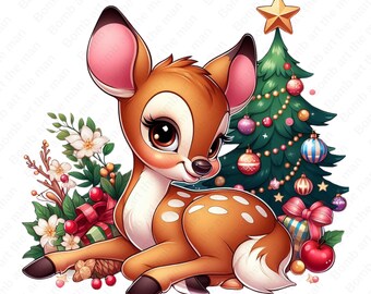 Cute Bambi clipart, Bambi png, high quality, transparent design, instant download
