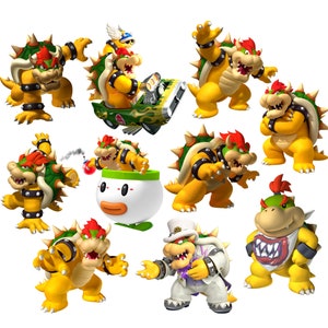 Bowser png, Super mario bowser bundle, bowser clipart set, super mario icons, instant download