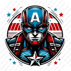 Clipart di Capitan America, PNG di Capitan America, clipart di supereroi, download immediato