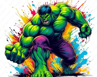 Hulk clipart, Hulk png, Super hero png, Hulk splash design, transparent background, instant download