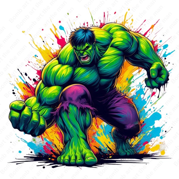 Hulk clipart, Hulk png, Super hero png, Hulk splash design, instant download