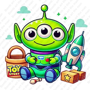 toy story alien clipart, little green men png, toy story character, space alien png, transparent design