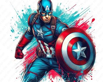 Captain America clipart, Captain America png, super hero clipart, super hero splash design, instant download