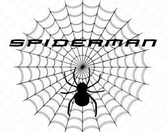 Spiderman-logotyp, Spiderman png, spindelnät png, transparent bild, omedelbar nedladdning