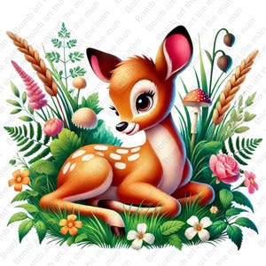 Bambi png, Bambi Deer clipart, cute bambi, high quality design, instant download