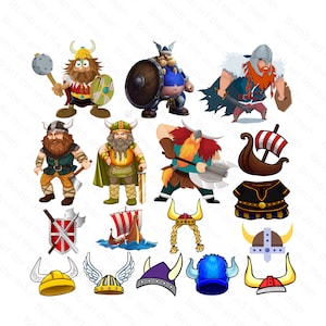 Wikinger Png Bundle, Wikinger Clipart Set, süße Wikinger Png, sofortiger Download