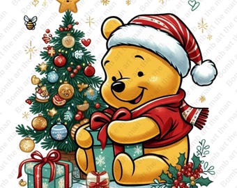 レア★くまのプーさん クリスマス Christmas★スタンプアートギャラリー 真っ赤なコスチューム姿！セガプライズ ディズニー「くまのプー
