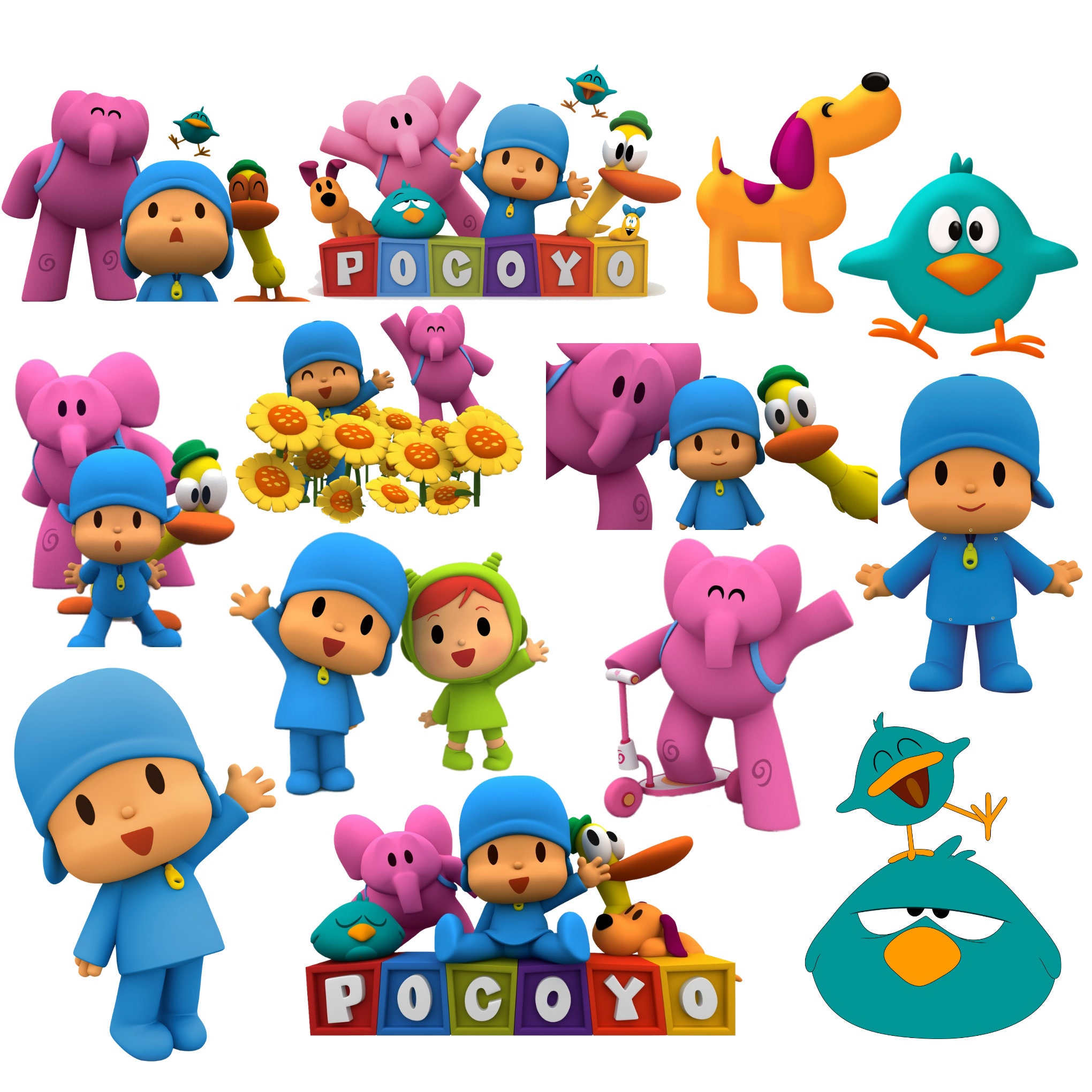 Drawings To Paint & Colour Pocoyo - Print Design 004