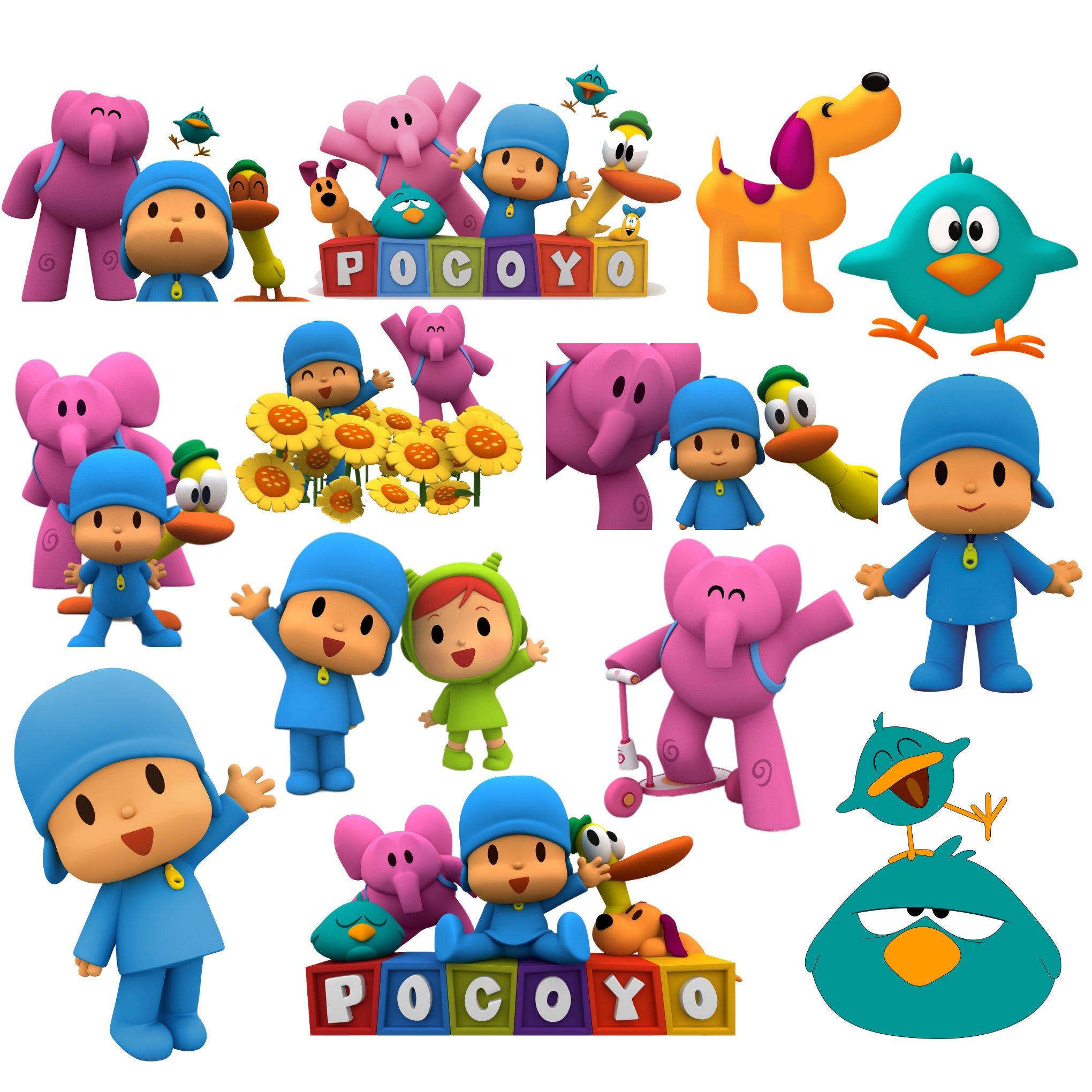 Drawings To Paint & Colour Pocoyo - Print Design 010