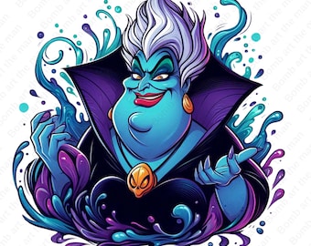 悪役ウルスラのクリップアート、プリンセスアリエルのPNG、海の魔女の