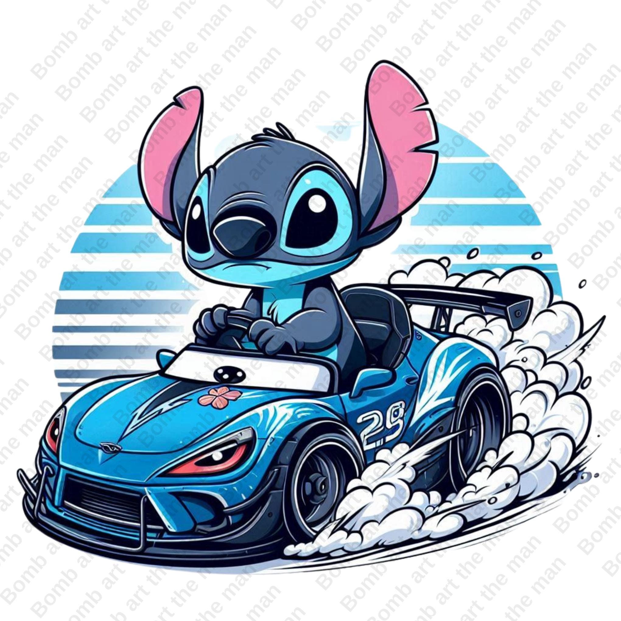 Stitch clipart, cute stitch png, stitch sport car clipart, design ...