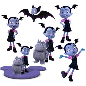 Vampirina png bundle, Vampirina clipart, vampirina and gray monster, 5 pack Vampirina image, instant download