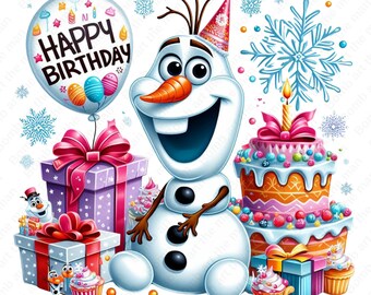 Olaf birthday clipart, Frozen olaf png, Frozen character png, Birthday design, instant download