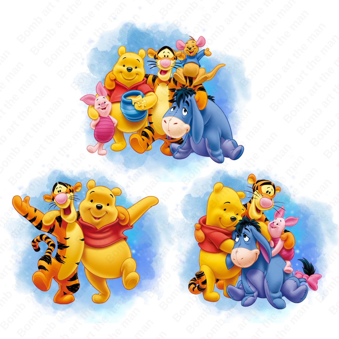 Winnie The Pooh Clipart Set 3 Pack Pooh Png Tigger Png Eeyore Png Winnie The Pooh Clipart Set 3 Pack Pooh Png Tigger Png Eeyore Png