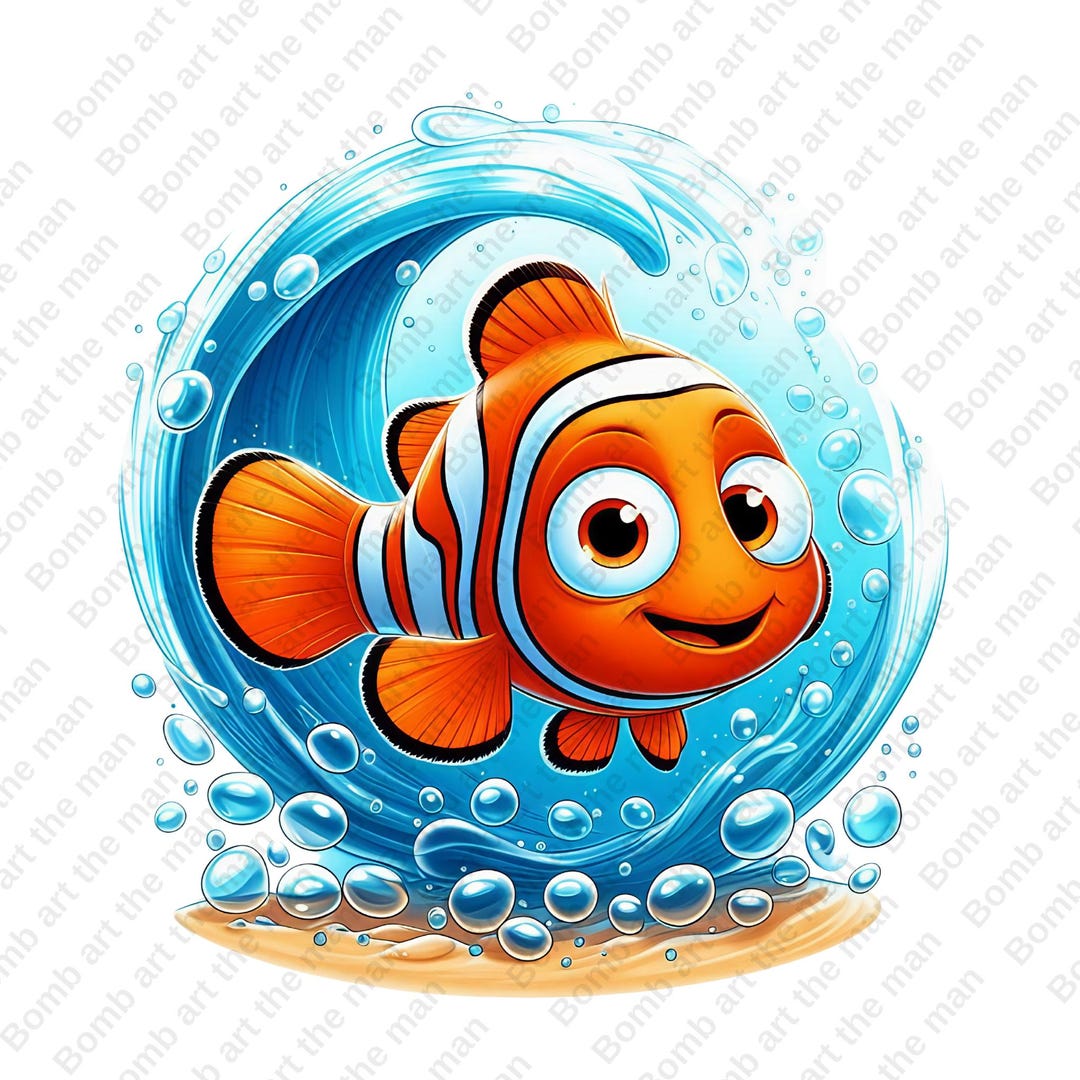 Nimo Disign Finding Nemo Clipart, Finding Nemo Png, Cute Nemo Design, Instant ...