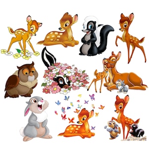 Bambi png bundle, bambi clipart set, bambi deer png, thumper rabbit clipart, instant download