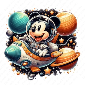 mickey mouse space clipart, cute mickey png, mickey mouse png, instant download