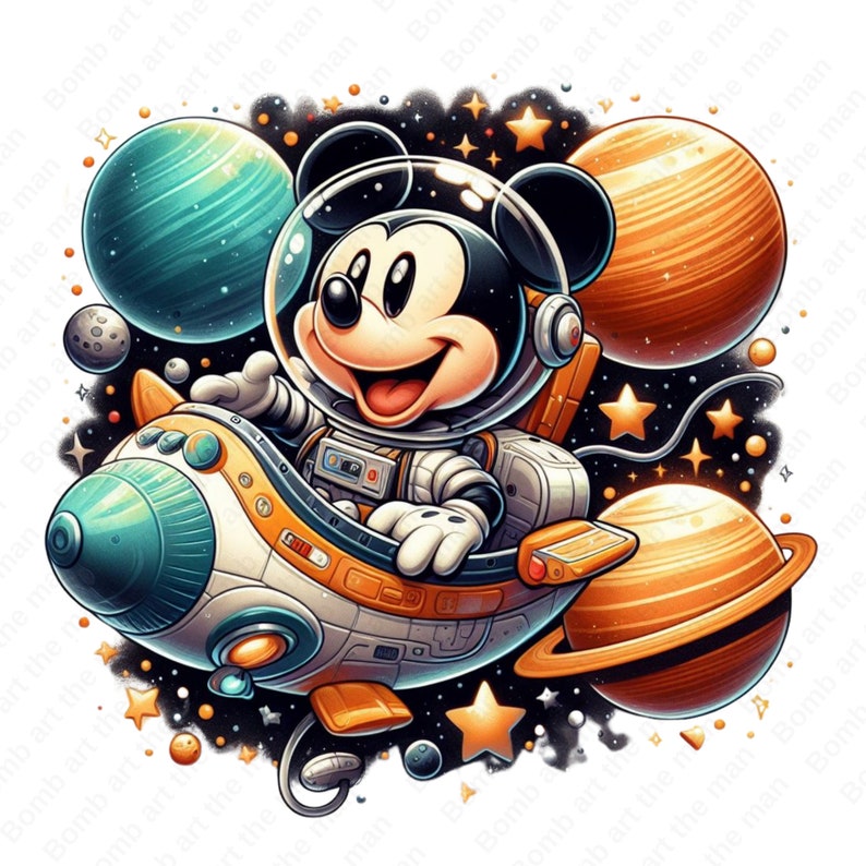 Mickey Mouse Space Clipart, Cute Mickey Png, Mickey Mouse Png, Instant ...