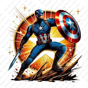 Captain America Clipart, Captain America png, Superheld Clipart, sofortiger Download