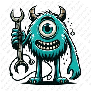 cute monster clipart, monster png, transparent design, instant download