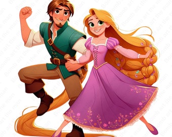 Imágenes prediseñadas de Enredados, imágenes prediseñadas de la Princesa Rapunzel, imágenes prediseñadas de Flynn Rider, descarga instantánea