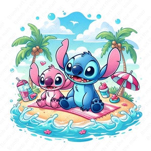 stitch and angel, summer clipart, stitch and angel png, transparent design, instant download