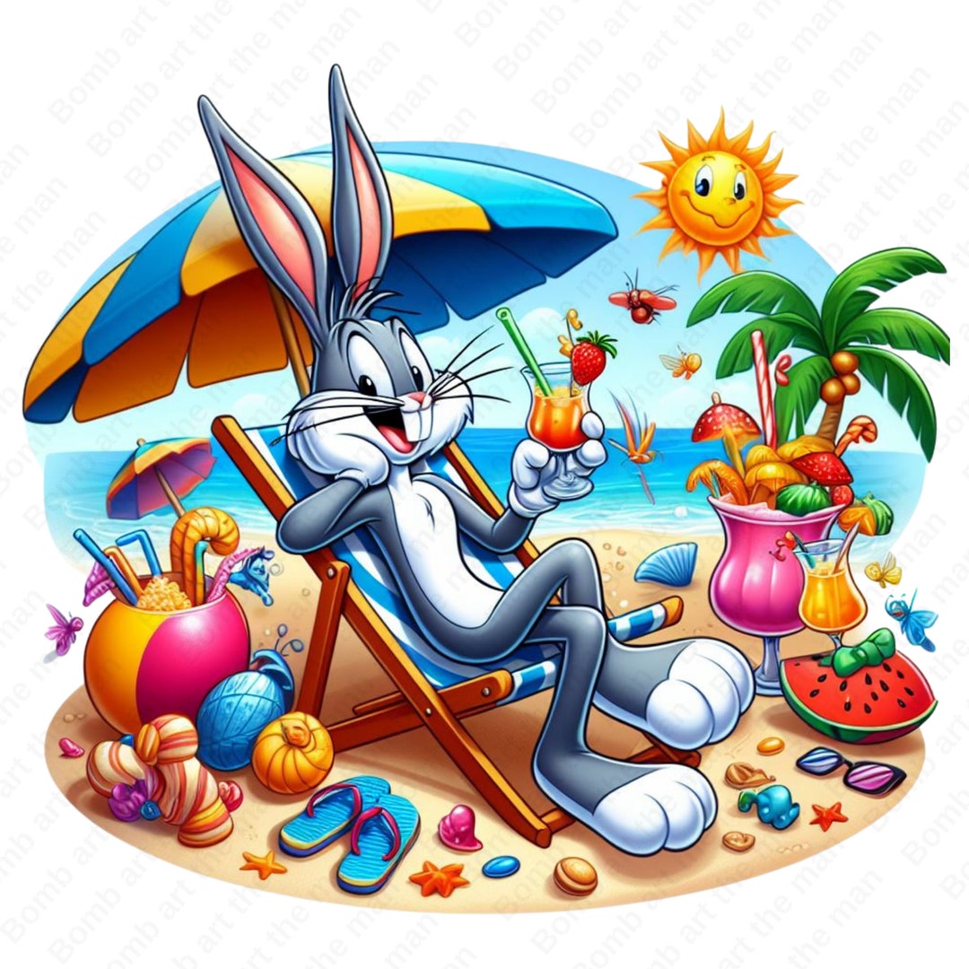 Bugs Bunny Clipart, Bugs Bunny Summer Png, Holiday Clipart, Transparent