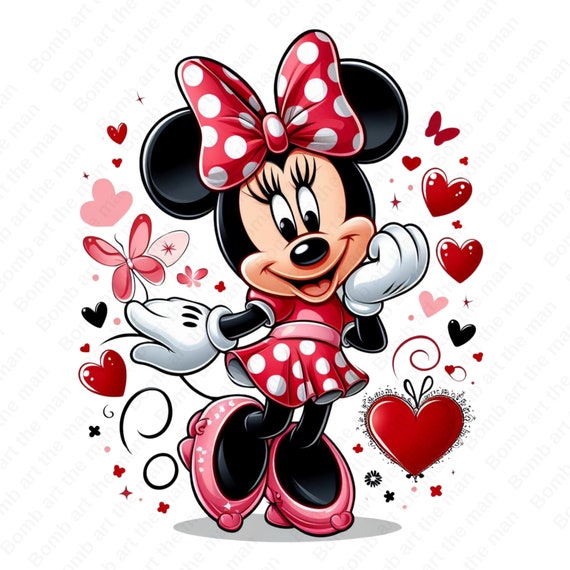 Minnie Mouse cute clipart, Minnie Mouse png, transparent design, instant download
