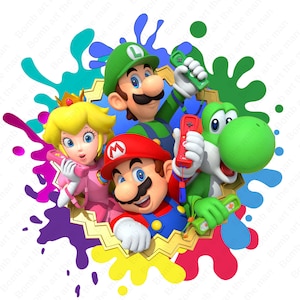 Super mario clipart, super mario png, super mario clipart, transparent design, watercolor background, instant download